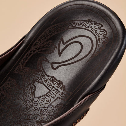 Mea Ola Men's Leather Beach Sandals - Dark Java | Men OluKai outlet