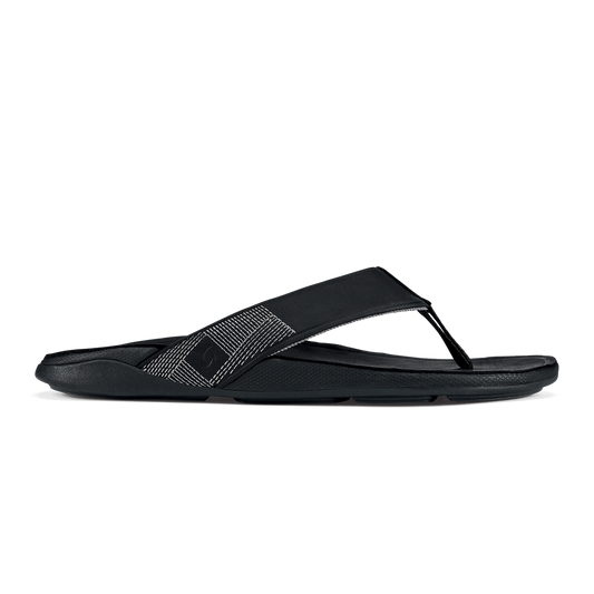 Tuahine Men's Waterproof Leather Beach Sandals - Black | Men OluKai cheap