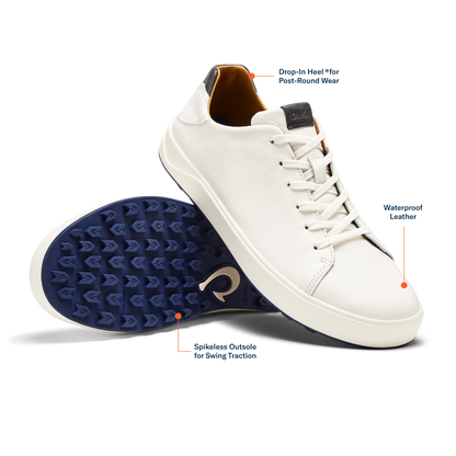 Wai‘alae Men’s Waterproof Leather Golf Shoes - White | Men OluKai sale