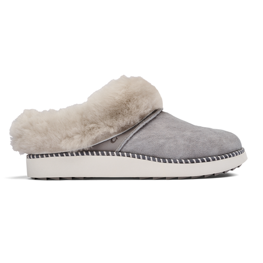 Ku‘i Women’s Fuzzy Slip-On Slippers - Fog | Women OluKai discount