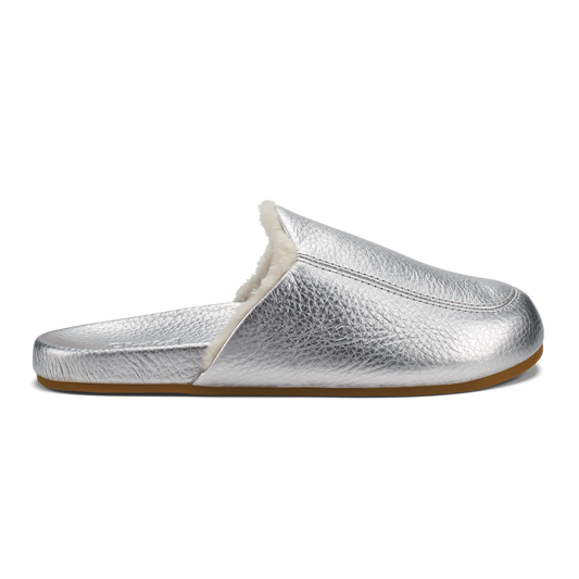 Kōnea Women’s Leather Slipper Mules - Silver | Women OluKai cheap