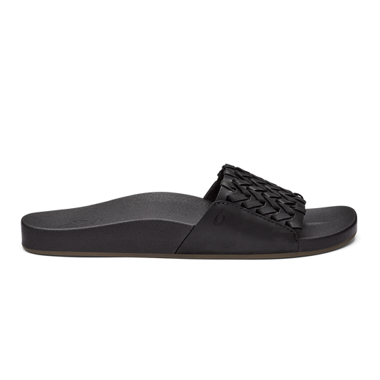 Kāmola Women’s Leather Slide Sandals - Black | Women OluKai cheap